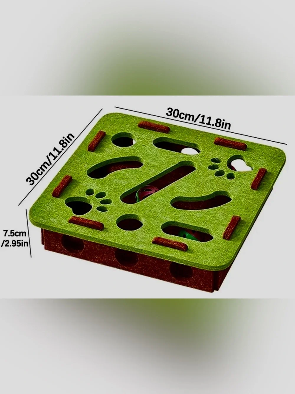 😸 Interactive Felt Puzzle Mat for Cats l - Green